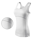 New Yoga Tops Women Sexy Gym Sportswear Vest Fitness tight woman clothing Sleeveless Running shirt Quick Dry White Yoga Tank Top