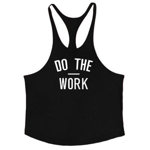 Brand Fitness Vest Gyms Clothing Singlet Y Back Tank Top Men Stringer Canotta Bodybuilding Sleeveless DO THE WORK Muscle Tanktop