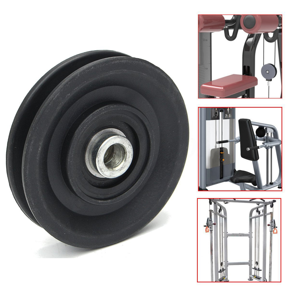 MAYITR High Quality Bearing Pulley 90mm Wearproof Nylon Bearing Pulley Wheel Cable Gym Universal Fitness Equipment Part