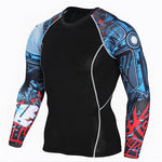 Wolf 3D Printed tshirt Compression Tights Men Fitness Running Shirt Breathable Long Sleeve Sport Rashgard Gym Cycling Clothing