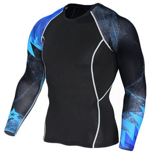 Wolf 3D Printed tshirt Compression Tights Men Fitness Running Shirt Breathable Long Sleeve Sport Rashgard Gym Cycling Clothing