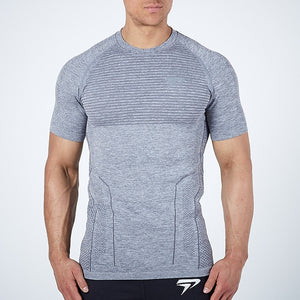 2018 New Men Running Tight Short T-shirt compression Quick dry t shirt Male Gym Fitness Bodybuilding jogging Tees Tops clothing