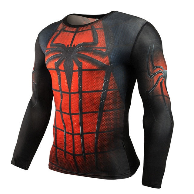 NEW 2018 Superman Punisher Rashgard Running Shirt Men T-shirt Long Sleeve Compression Shirts Gym T-shirt Fitness Sport Shirt Men