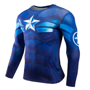 NEW 2018 Superman Punisher Rashgard Running Shirt Men T-shirt Long Sleeve Compression Shirts Gym T-shirt Fitness Sport Shirt Men