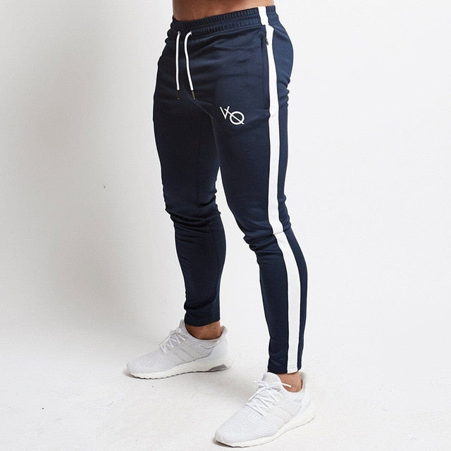 Gray Jogging Pants Striped Running Pants Men Sport Pencil Pants Men Cotton Soft Bodybuilding Joggers Gym Trousers Running Tights