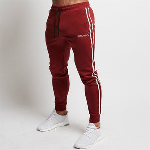 Gray Jogging Pants Striped Running Pants Men Sport Pencil Pants Men Cotton Soft Bodybuilding Joggers Gym Trousers Running Tights