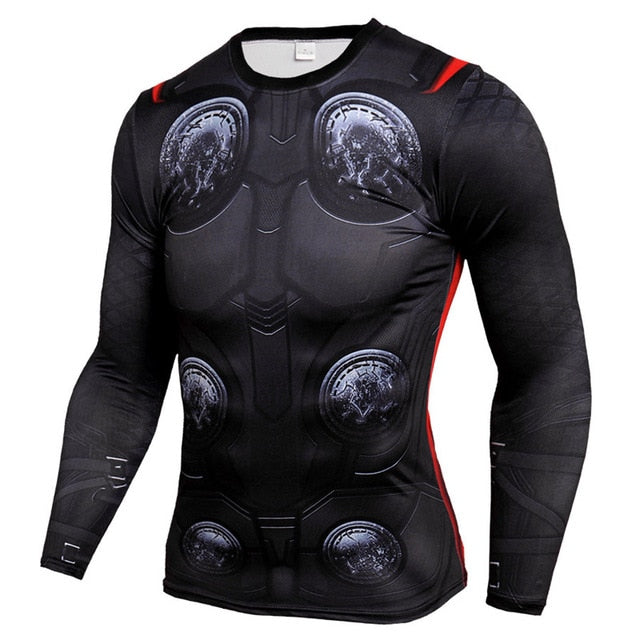 NEW 2018 Superman Punisher Rashgard Running Shirt Men T-shirt Long Sleeve Compression Shirts Gym T-shirt Fitness Sport Shirt Men