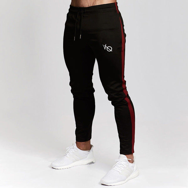 Gray Jogging Pants Striped Running Pants Men Sport Pencil Pants Men Cotton Soft Bodybuilding Joggers Gym Trousers Running Tights