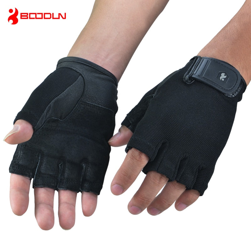 Genuine Leather Gym Gloves Men Women Crossfit  Fitness Gloves dumbbell barbell Weight Lifting Sport Gloves Sports Equipment