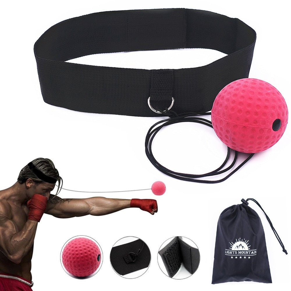 Boxing Reflex Speed Punch Ball Training Hand Eye Coordination with Headband Improve Reaction Muay Thai Gym Exercise Equipment