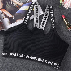 Letter Sports Bra Top Push Up Fitness Running Yoga Bra Underwear Cotton  Sport Tops For Women Gym Wear Solid Women Sportswear