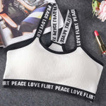 Letter Sports Bra Top Push Up Fitness Running Yoga Bra Underwear Cotton  Sport Tops For Women Gym Wear Solid Women Sportswear