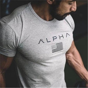 2018 Cotton Gym Shirt Sport T Shirt Men Short Sleeve Running Shirt Men Workout Training Tees Fitness Top Sport T-shirt Rashgard