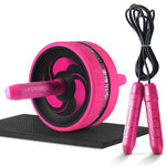 New 2 in 1 Ab Roller&Jump Rope No Noise Abdominal Wheel Ab Roller with Mat For Arm Waist Leg Exercise Gym Fitness Equipment