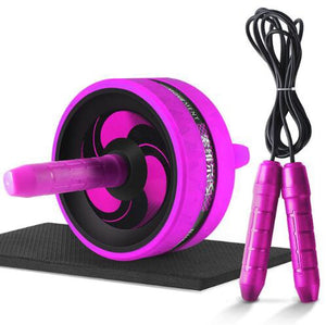 New 2 in 1 Ab Roller&Jump Rope No Noise Abdominal Wheel Ab Roller with Mat For Arm Waist Leg Exercise Gym Fitness Equipment