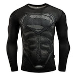 Rashgard Superman Sport Shirt Men 3D Print Quick-drying Running T-Shirts Compression Shirt Sport Fitness Tops Gym Tshirt