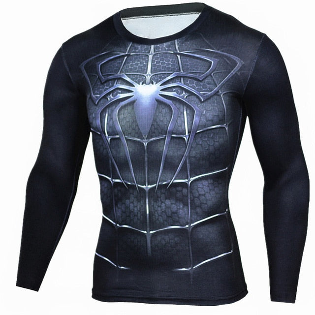 Rashgard Superman Sport Shirt Men 3D Print Quick-drying Running T-Shirts Compression Shirt Sport Fitness Tops Gym Tshirt