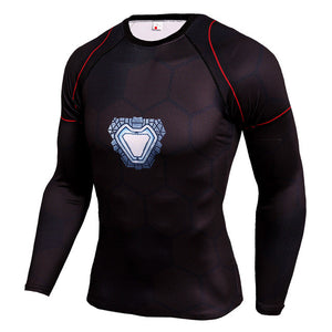 Rashgard Superman Sport Shirt Men 3D Print Quick-drying Running T-Shirts Compression Shirt Sport Fitness Tops Gym Tshirt