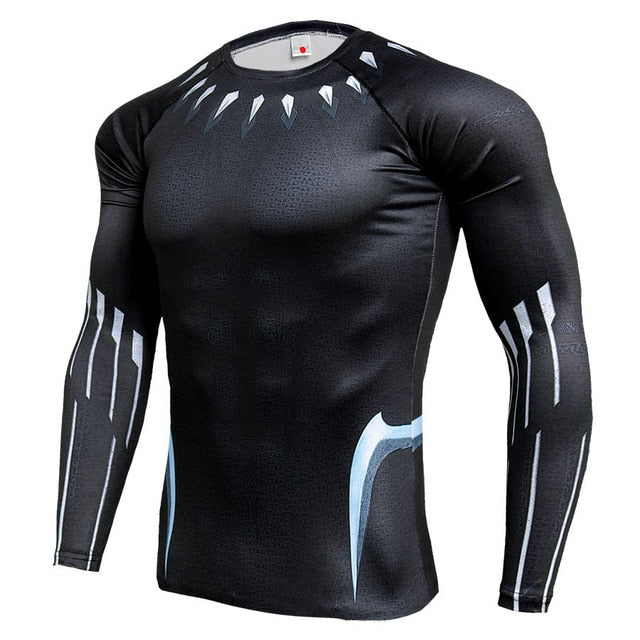 Rashgard Superman Sport Shirt Men 3D Print Quick-drying Running T-Shirts Compression Shirt Sport Fitness Tops Gym Tshirt