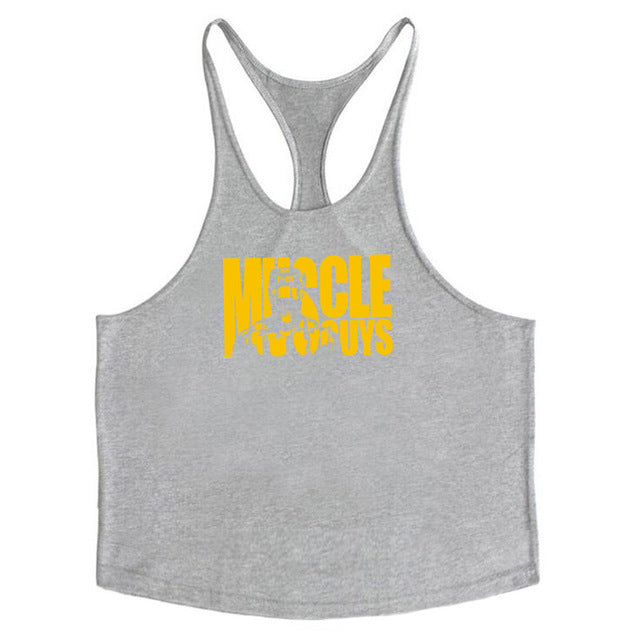 Muscleguys Cotton Gyms Tank Tops Men Sleeveless Tanktops For Boys Bodybuilding Clothing Undershirt Fitness Stringer Vest