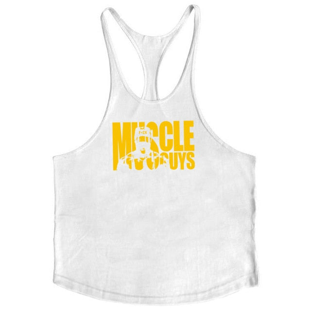 Muscleguys Cotton Gyms Tank Tops Men Sleeveless Tanktops For Boys Bodybuilding Clothing Undershirt Fitness Stringer Vest