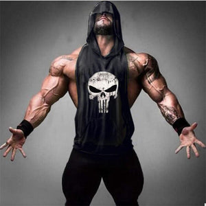 Skull Bodybuilding Stringer Tank Tops men Gyms Stringer Shirt Fitness Tank Top Men Gyms Clothing Cotton Vest hoodies