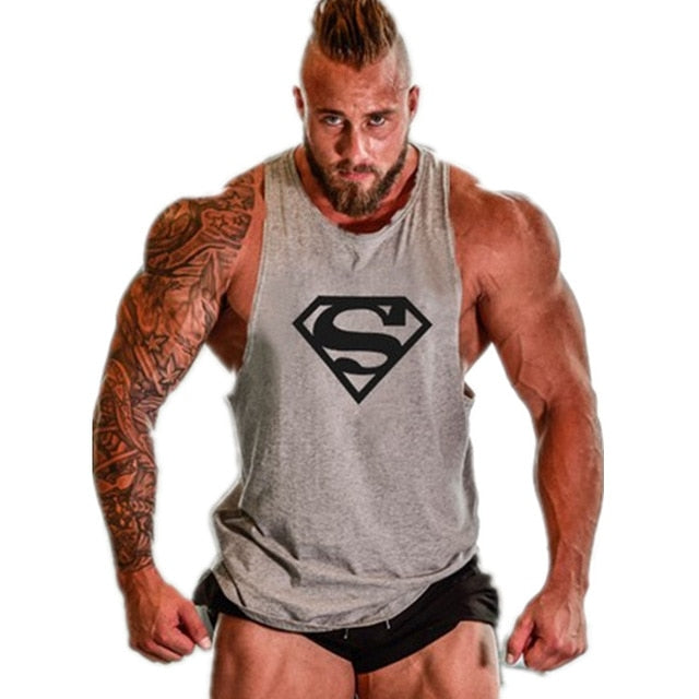 Skull Bodybuilding Stringer Tank Tops men Gyms Stringer Shirt Fitness Tank Top Men Gyms Clothing Cotton Vest hoodies