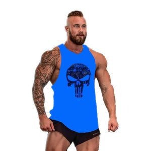 Skull Bodybuilding Stringer Tank Tops men Gyms Stringer Shirt Fitness Tank Top Men Gyms Clothing Cotton Vest hoodies