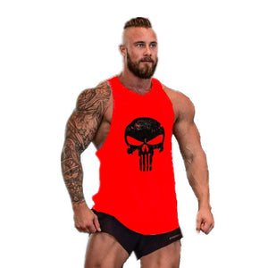 Skull Bodybuilding Stringer Tank Tops men Gyms Stringer Shirt Fitness Tank Top Men Gyms Clothing Cotton Vest hoodies