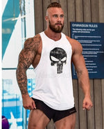 Skull Bodybuilding Stringer Tank Tops men Gyms Stringer Shirt Fitness Tank Top Men Gyms Clothing Cotton Vest hoodies