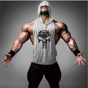 Skull Bodybuilding Stringer Tank Tops men Gyms Stringer Shirt Fitness Tank Top Men Gyms Clothing Cotton Vest hoodies