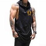 Brand Clothing Bodybuilding Dragon Ball Fitness Men Gyms Hooded Tank Top Vest Stringer Sportswear Sleeveless Shirt Hoodie