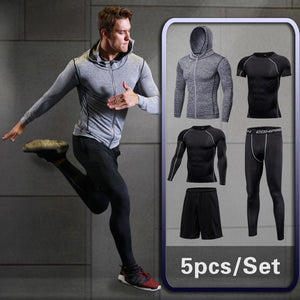 GYM Tights Sports Men's Compression Sportswear Suits training Clothes Suits workout jogging Sports clothing Tracksuit Dry Fit