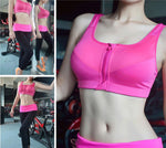 SEXYWG Hot Women Zipper Push Up Sports Bras Vest Underwear Shockproof Breathable Gym Fitness Athletic Running Yoga Bh Sport Tops