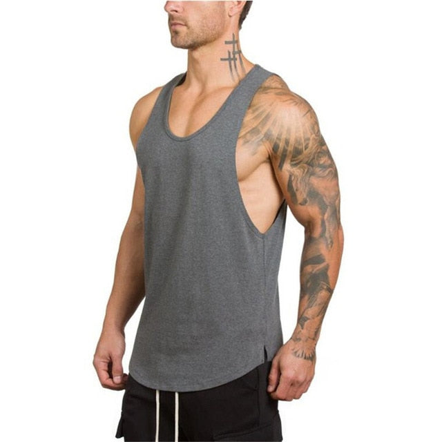 Brand gyms clothing Brand singlet canotte bodybuilding stringer tank top men fitness shirt muscle guys sleeveless vest Tanktop