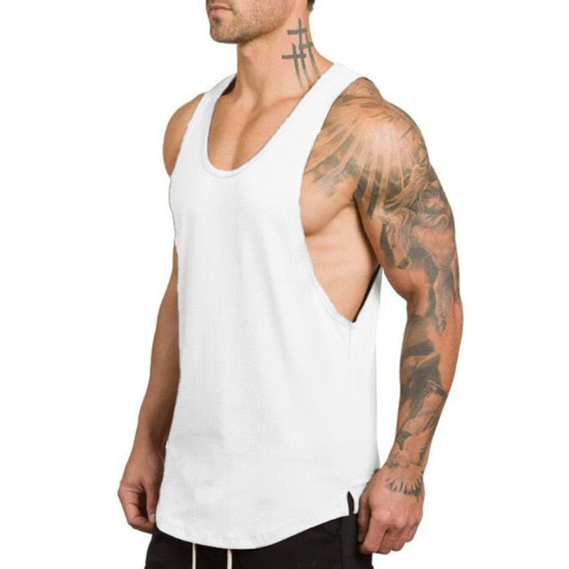 Brand gyms clothing Brand singlet canotte bodybuilding stringer tank top men fitness shirt muscle guys sleeveless vest Tanktop