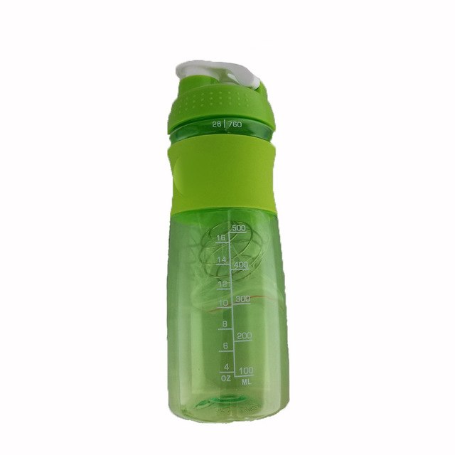 760ML Sports Shaker Bottle With Whisk Ball Sports Whey Protein Powder Water Bottle Fitness Gym BPA-Free Powerful Leakproof