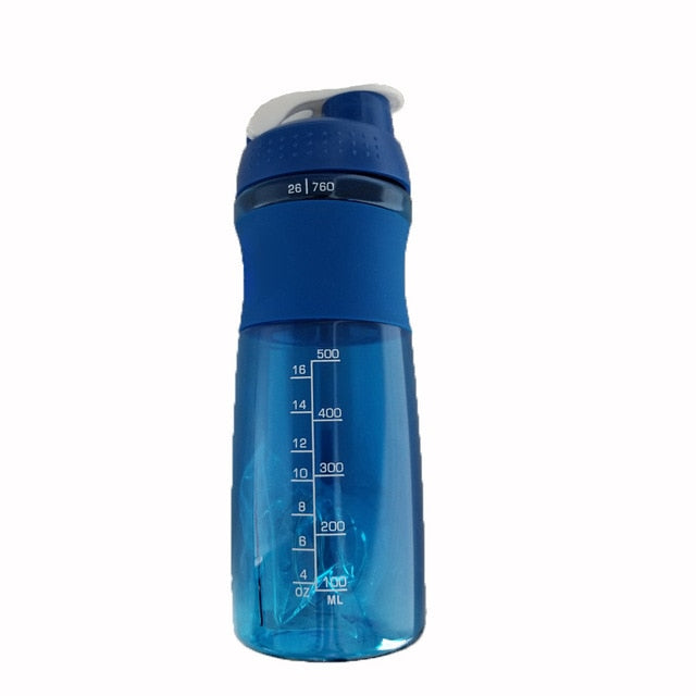 760ML Sports Shaker Bottle With Whisk Ball Sports Whey Protein Powder Water Bottle Fitness Gym BPA-Free Powerful Leakproof